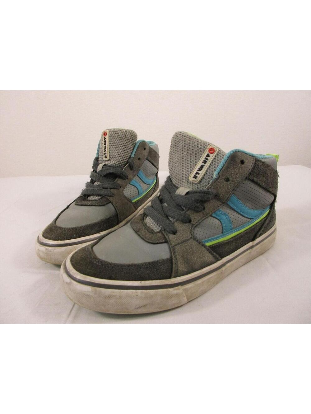 Airwalk Shoes Kids Youth 3 Gray Teal Lime High Top Skate Sneakers Casual Wear